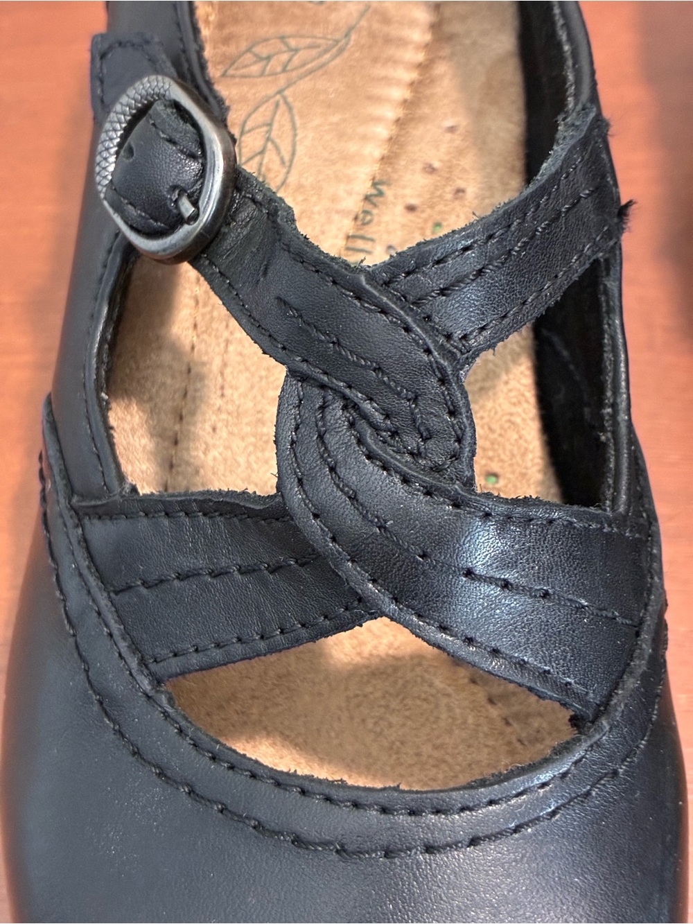 Earth Origins Melody Black Leather Mary Jane Pumps Women's Size 6 - Picture 11 of 13